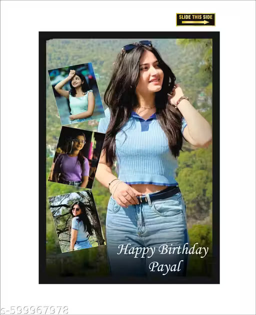Happy Birthday Payal Personalized Collage Photo Frame | 9x13 Inch Custom Wooden Gift for Friends | Unique Birthday Gift Idea
